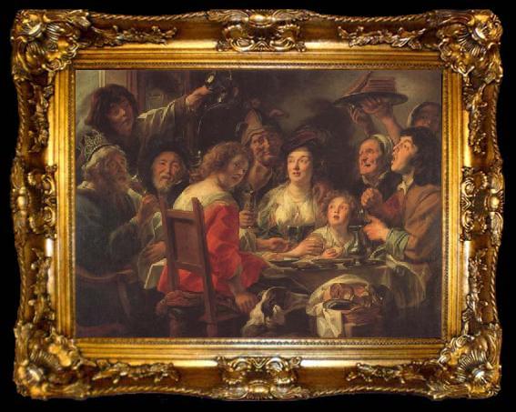 framed  Jacob Jordaens The King Drinks Celebration of the Feast of the Epiphany, ta009-2